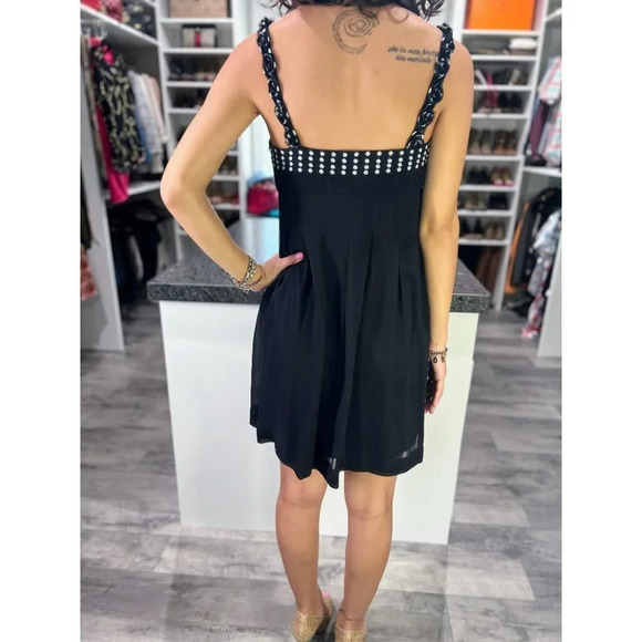 Sue Wong Black Dotted Silk Cocktail Dress $288 - Picture 6 of 9